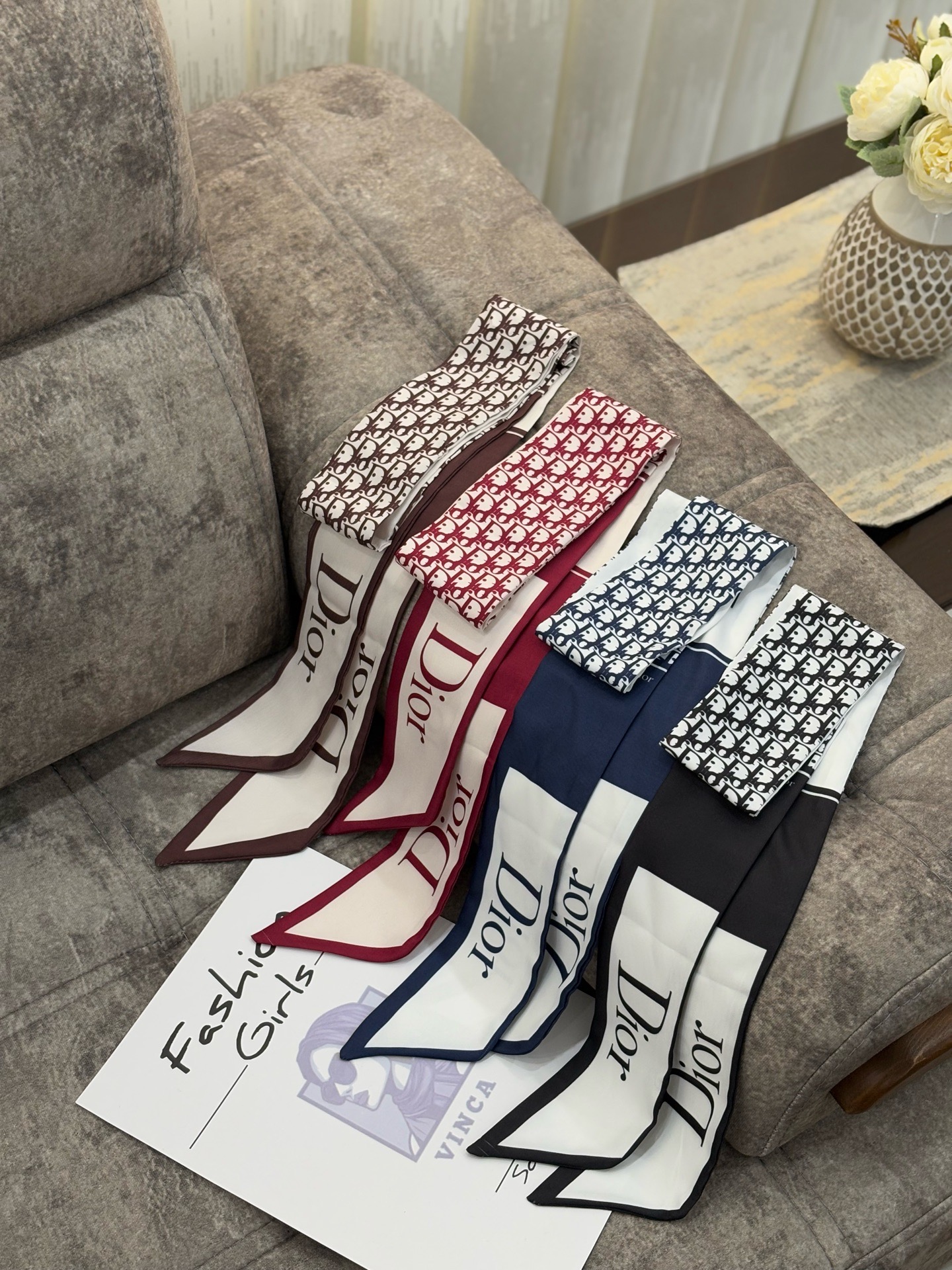 باندانا کمربندی طرح مارک دیور ابریشم توییل