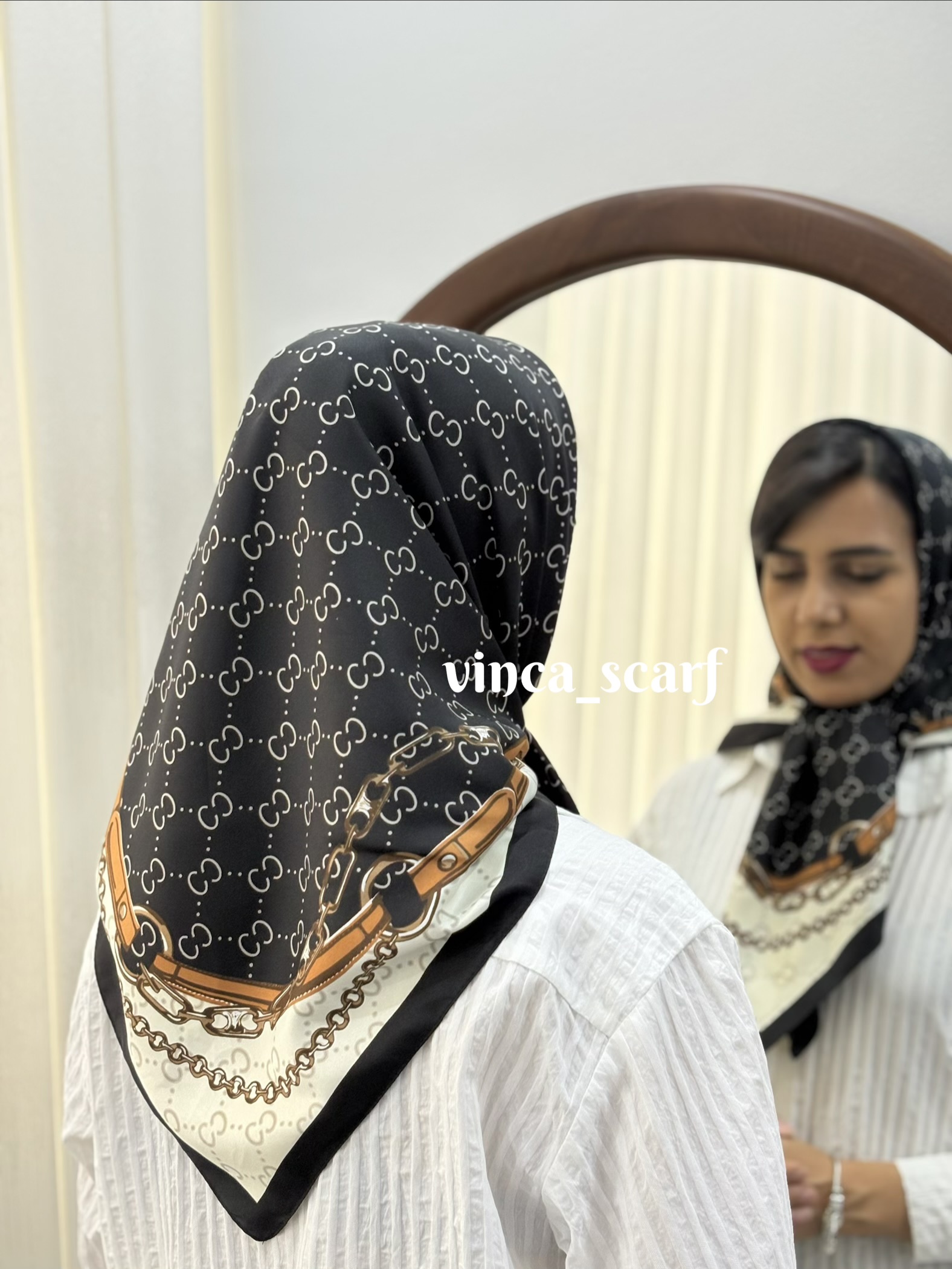 روسری ابریشم توییل قواره ۹۰طرح گوچی