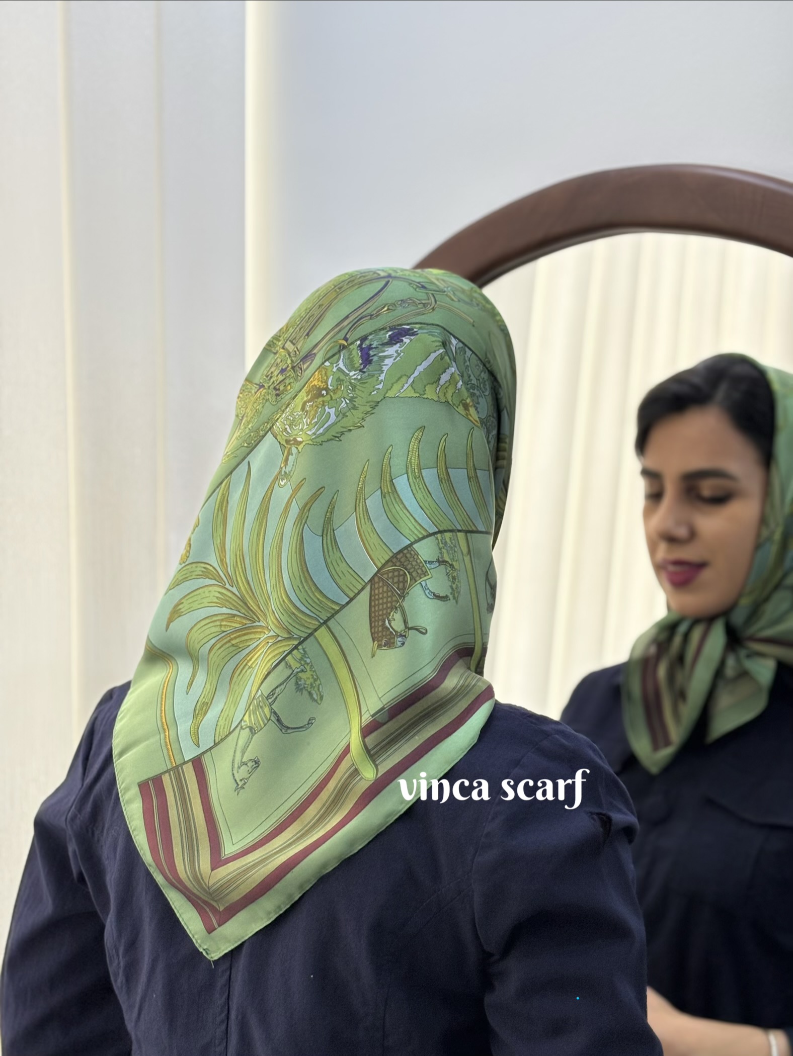 مینی اسکارف هرمس سرخپوست ابریشم سیلک