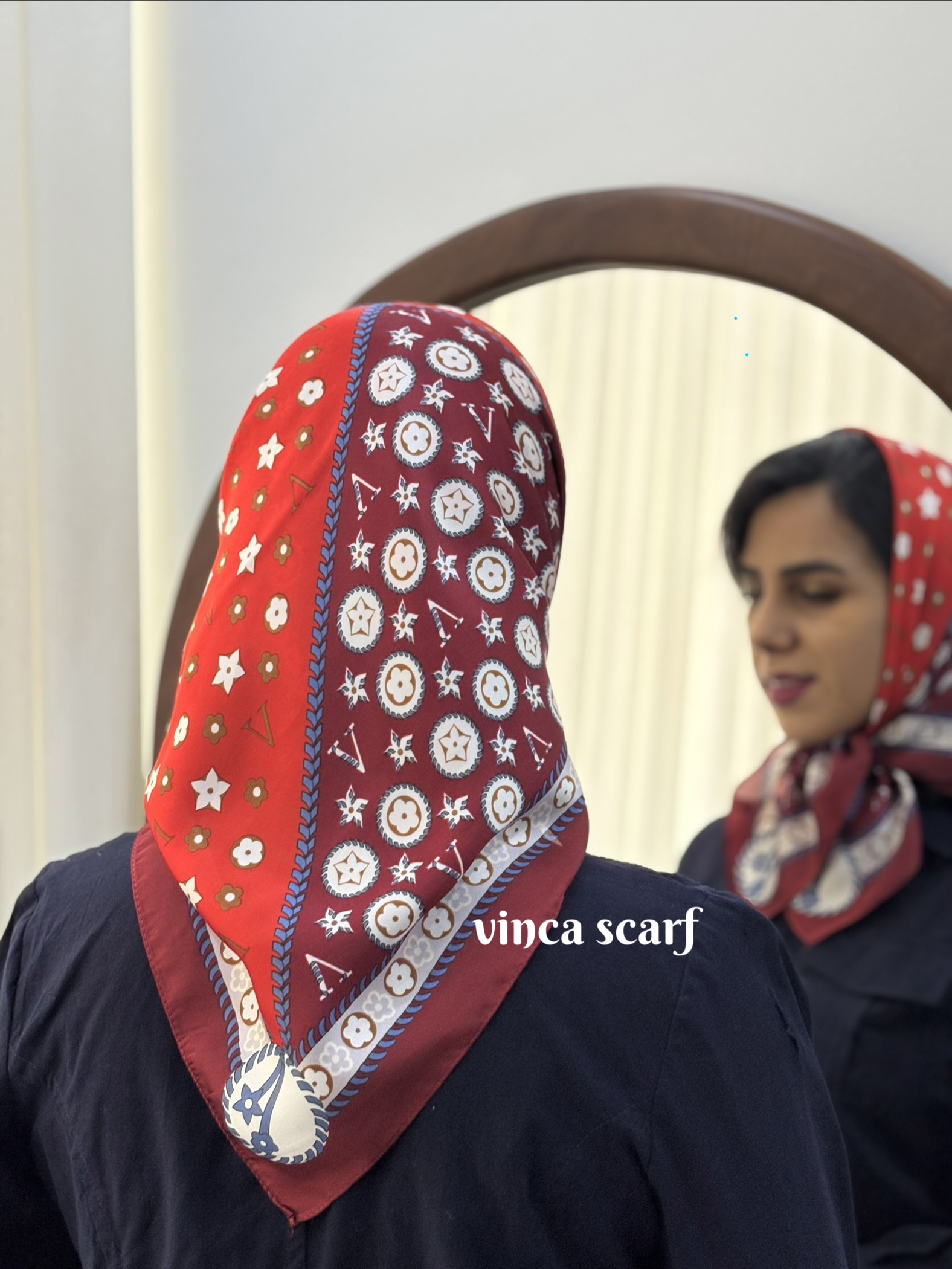 مینی اسکارف ابریشم سیلک طرح مارک لویی ویتون